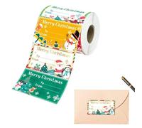 180 Sheets Christmas Label Sticker - 7.5x4cm Holiday Sticker Roll - Funny Party Favor | Stickers For Holiday Greetings for Box Greetings Cards Handicrafts Wall Label Journal Bottle