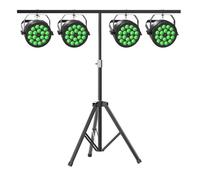 180 W Projecteur LED Par RGBW, 4 Piece avec Support éclairage de scène en aluminium moulé avec DMX512, commande vocale, pour les fêtes, mariages, bars et Noël