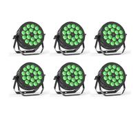 180 W Projecteur LED Par RGBW, 6 Piece éclairage de scène en aluminium moulé avec DMX512, commande vocale, pour les fêtes, mariages, bars et Noël