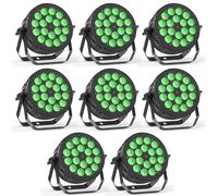 180 W Projecteur LED Par RGBW, 8 Piece éclairage de scène en aluminium moulé avec DMX512, commande vocale, pour les fêtes, mariages, bars et Noël