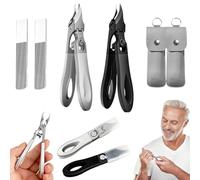 180°Wide-Mouth Eagle Beak Beveled Toenail Clippers, Overall Stainless Steel Anti-Splash Nail Clipper with Safety Lock, Long Handled Nail Clipper for Thick Nails