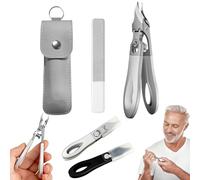 180°Wide-Mouth Eagle Beak Beveled Toenail Clippers, Overall Stainless Steel Anti-Splash Nail Clipper with Safety Lock, Long Handled Nail Clipper for Thick Nails