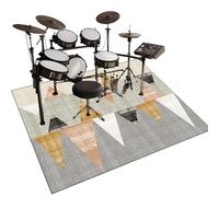 180 x 150 cm Tapis Batterie Insonorisé Tapis de Tambour Tapis pour Batterie Acoustique Moquette Antidérapante Grosse Caisse Claire Batterie électronique Kits Instruments de Musique Tapis de Sol