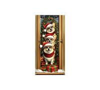 180 x 90 cm Housses de Décoration de Porte de Noël, Décorations Couplet Rideau de Noël Bannière Rouge Joyeux Noël Couplet Porche Signe Merry Christmas Ornement Suspendu pour Extérieur Intérieur (C)