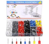 1800 Embouts de Câble Isolés, Embouts de Câble Set, 0,5 mm² - 10 mm², Cosse à Sertir Viroles Connecteur, Embouts de Câble Isolés pour Connexion de Fils