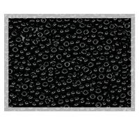 1800 pcs (20g) Preciosa Ornela Seed Beads 10/0 (2.3mm-0.8mm hole), Rocailles for embroidery, bracelets, DIY and other craft, opaque jet black 23980