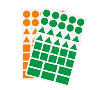1800 Pieces - Gommettes Autocollantes Formes Géométriques (Cercle, Triangle, Carré, Rectangle) - 5 Couleurs