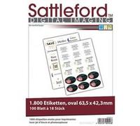 1800 stickers ovales autocollants 63,5 x 42,3 mm Sattleford