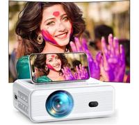 18000 Lumens Projector, 1080P Full HD Mini Projector, AMEELA Projector 2.45G WiFi Bluetooth, 50-100 Zoom, Portable Projector Comp