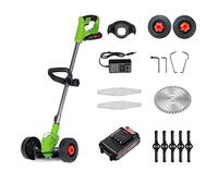 1800W 21V tondeuse à gazon électrique sans fil mauvaises herbes longueur de brosse coupe réglable outil d'élagage jardin(1 Battery)