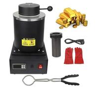 1800W four électrique de fusion d’or,2102℉ Machine numérique de fusion de métal, Kit de coulée de métal avec creuset de Graphite pour la ferraille de fonte, argent, or, cuivre, four de coulée d’affina