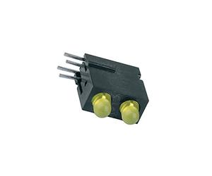 1801.7733 LED dans un boîtier jaune 3mm Nb.de diodes: 2 20mA 60° MENTOR