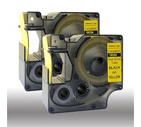 18054 clavier S0718290 Noir sur jaune code-barres Tube Compatible pour DYMO Rhino IND Label Tape 9 mm x 1.5 m, 2Pack, 1