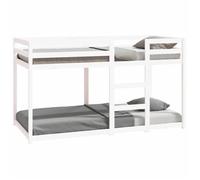 18073& Lit superposé séparable - blanc 90x190 cm - aspect bois de pin massif - L195.5x l95.5x H112 cm