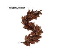 (180cm)Brown Magnolia Leaf Wreath Autumn Xmas Holiday Versatile Seasonal Decoration