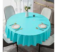 180cm Nappe Ronde Imperméable, Nappe De Table Anti Tache Toile Cirée Impermeable Nappes, PVC Nappe De Cuisine, pour Picnic, Exterieur, Jardin