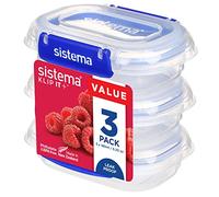 Sistema KLIP IT PLUS Récipients de conservation alimentaire | 180 ml | Boîtes alimentaires étanches, empilables et hermétiques compatibles réfrigérateur/congélateur | Sans BPA | Lot de 3
