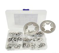 180pcs Internal Tooth Lock Washer Kit 304 Stainless Steel | 304 stainless steel, rust resistant, high load capacity, 7 sizes included, transparent storage box