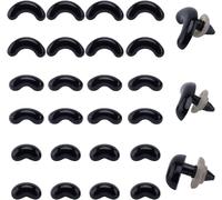 180pcs Yeux de Sécurité en Forme d'arc Acrylique Noir Artisanat Yeux de Poupée Sourcils avec Rondelles pour Animal en Peluche Crochet Artisanat Fourniture 19x30mm,17x24mm,17x17mm