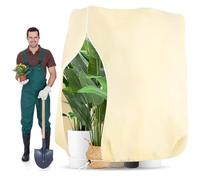180x120cm 70g/m² Voile Hivernage Plante Exterieur, Indéchirable, Réutilisable Protection Hivernale pour Plantes avec Fermeture Éclair, Beige Housses de Protection pour Plantes pour Palmiers, Olivier