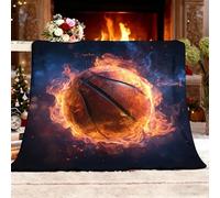 180x200 cm Toutes Les Saisons Plaid Polaire Football à Flamme Dynamique Chaude Légère et Couverture Douillette Canapé/Lit Bleu Couverture Polaire Ultra Douce Cadeau pour garçons Filles