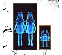 180x90cm Halloween Front Door Cover Twin Sisters Holiday Decoration