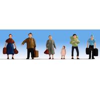 18115 Noch HO Personnages Voyageurs Avec Valises 6 Pièces Échelle 1:87