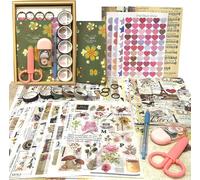 1826pcs Kit D'accessoires De Scrapbooking Autocollant Vintage Scrapbooking Voyage Bullet Journal Accessoire Avec A6 Carnet Autocollants Décoratifs Papier Washi Sticker Cadeau Diy Album Journaling