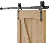 182cm/6FT Quincaillerie Kit de Rail Roulettes pour Porte Coulissante Hardware pour une Porte Suspendue en Bois Sliding Barn Door Hardware