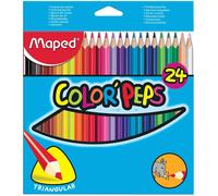 Maped Etui de 24 crayons de couleur COLOR'PEPS Triangulaire Assortis
