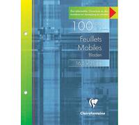 183c Un Étui De Feuillets Mobiles Perforés 2 Trous - 16,5x21 Cm - 100 Pages Lignées Avec Marge - Papier Blanc 90 G - Étui Réutilisable[Z172]