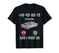 18436572 Voiture Classique rétro drôle avec Inscription « is Calling and I Must Go » T-Shirt