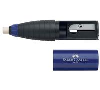 [184401] Faber-Castell pack de 12 gomme-taille-crayons, 6 rouge / 6 bleu