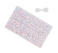 1850pcs Perles Lettres Polyvalentes Définies Couleur Vibrante Portable pour Fabriquer des Bracelets D'amitié des Dons Perles Lettre