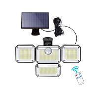 186/278/333 LED Lampe Solaire Extérieure 4 Têtes Sécurité Projecteur Étanche Avec Capteur De Mouvement For Jardin Décor Applique Murale 3 Mode pour patio de garage(1PC 333LED)