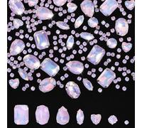 186 Pcs Strass a Coudre, Strass a Coudre Verre Strass a Coudre Griffes en Métal Incrustées Strass Vetement Accessoires Diamant Cousus à la Main, pour Bricolage Vetement Décoration (Violet Clair)