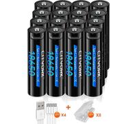 18650 Batterie lithium-ion, capacité 3400mAh, design rechargeable, 16 pièces