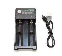 18650 Chargeur de Batterie, Chargeur de Batterie USB Double Intelligent, pour Li-ION/Ni-MH/Ni-CD 18650 18500 18350 16340 14500 26650, Lampe de Poche Rechargeable 4.2v 2 Fentes Compatible avec