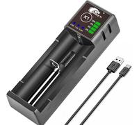 18650 Chargeur De Piles, 2a Rapide Universel Chargeur De Batterie Pour 1.2v Ni-Mh/Ni-Cd Aa Aaa C Et 3.7v Li-Ion Chargeur Piles Rechargeable 18650 18500 18350 14500 16340 17500 20700 21700 26650