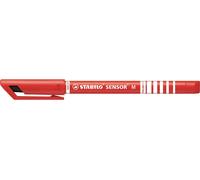[187/40-5] STABILO Lot de 5 Feutres à pointe fine SENSOR M, tracé: 0,7 mm, rouge