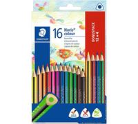 [187 C12P1] STAEDTLER Etui de 12 + 4 Crayons de couleur triangulaire Noris co...