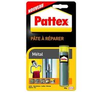 Pattex - Pâte à réparer Métal 48 g, Pâte epoxy bicomposante avec particules de métal pour coller et réparer les métaux, colle à base de résine époxy, couleur métallique