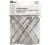 1877 Lot de 4 grandes épingles à kilt 76 mm Argenté