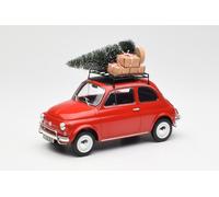 FIAT 500L rouge avec sapin de noël sur la galerie 1/18 Christmas