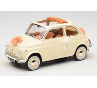FIAT 500L 1968 beige cadeau de mariage 1/18 Just married Wedding gift