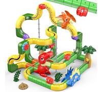 188 Pièces DIY Cube Track, Dinosaure Jouet Enfant Garcon 3 4 5 7 8 Ans Kit de Train Magnétique à Clickrail Cadeau d'anniversaire Original pour Enfants