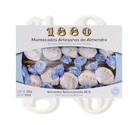 1880 - Mantecados artisanaux aux amandes, qualité suprême, gourmandise typique de Noël, recette artisanale, emballage en papier de soie, 300 grammes
