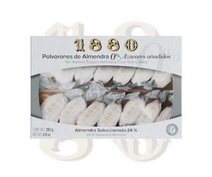 1880 - Polvorones faits à la main 0% de sucre ajouté, qualité suprême, gourmandise typique de Noël, recette artisanale, emballage individuel, 280 grammes