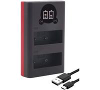 18802 Chargeur pour Batterie BLS-5 BLS-50 BLS-1-Compatible avec Olympus Om-System-Mini Chargeur Dual LCD-Alimentation Via USB-C ou Micro-USB