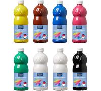 Lefranc & Bourgeois – Gouache liquide Redimix pour enfants – couleurs primaires – 8 x 1 L